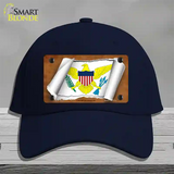 Virgin Islands US Flag Scroll Novelty License Plate Hat Cotton / Navy