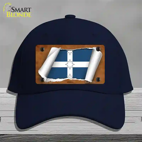 Eureka Flag Scroll Novelty License Plate Hat Cotton / Navy