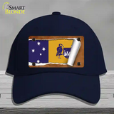 Australian Capital Flag Scroll Novelty License Plate Hat Cotton / Navy