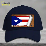 Puerto Rico Flag Scroll Novelty License Plate Hat Cotton / Navy