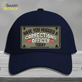 Have You Hugged Corrections Officer Novelty License Plate Hat Cotton / Navy