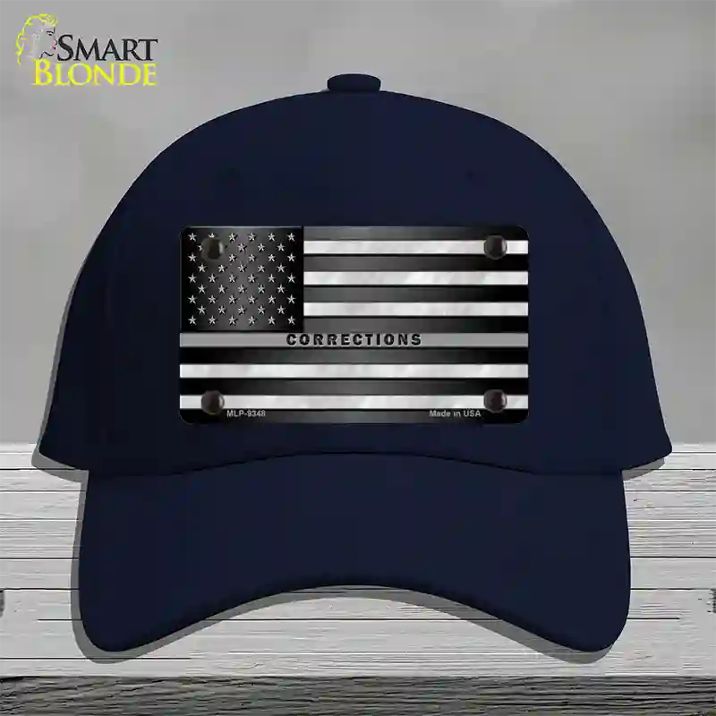 American Flag Corrections Novelty License Plate Hat Cotton / Navy