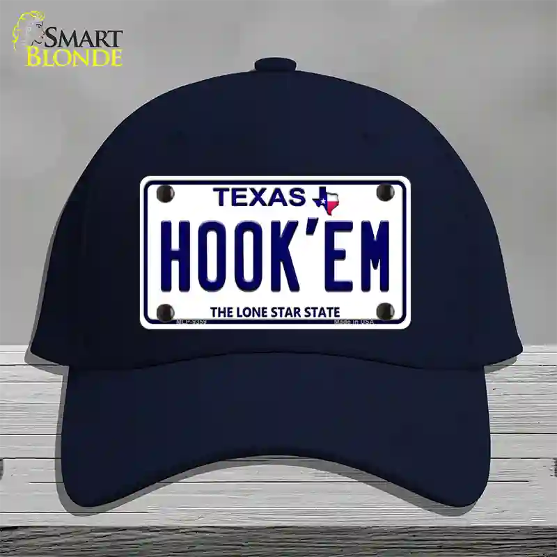 Hookem Texas Novelty License Plate Hat Cotton / Navy