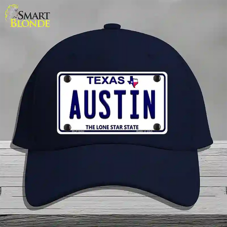 Austin Texas Novelty License Plate Hat Cotton / Navy