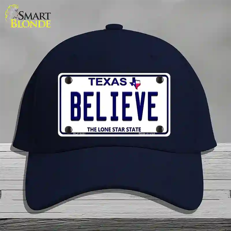 Believe Texas Novelty License Plate Hat Cotton / Navy