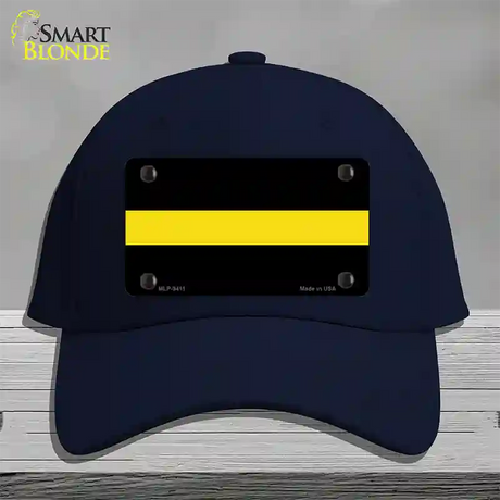 Thin Yellow Line Novelty License Plate Hat Cotton / Navy