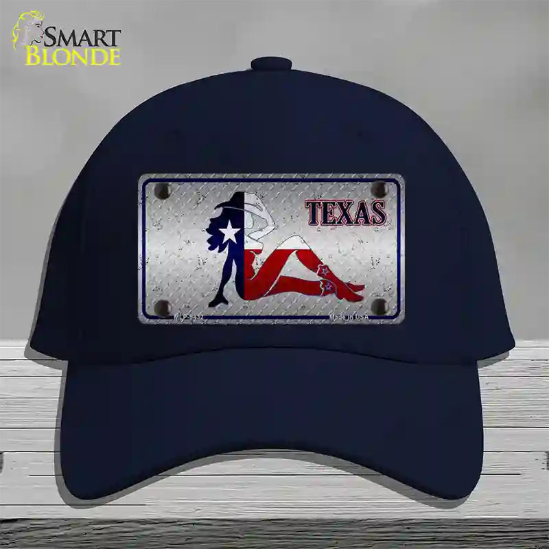 Texas Girl Diamond Novelty License Plate Hat Cotton / Navy