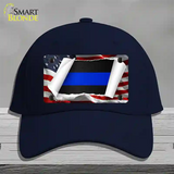 Thin Blue Line Scroll Novelty License Plate Hat Cotton / Navy