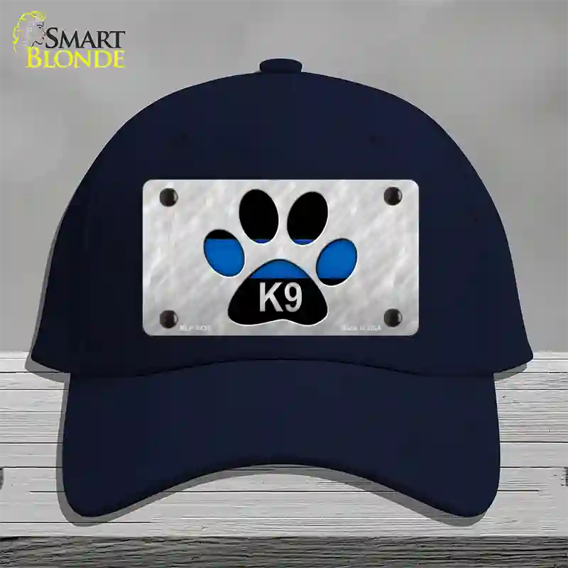 Thin Blue Line Paw K-9 Novelty License Plate Hat Cotton / Navy