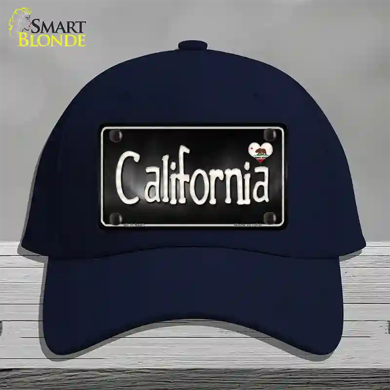 California Flag Script Novelty License Plate Hat Cotton / Navy