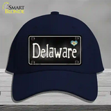 Delaware Flag Script Novelty License Plate Hat Cotton / Navy