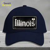 Illinois Flag Script Novelty License Plate Hat Cotton / Navy