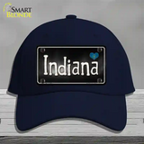 Indiana Flag Script Novelty License Plate Hat Cotton / Navy