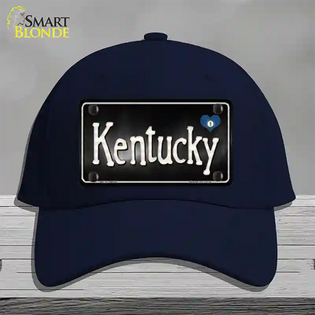 Kentucky Flag Script Novelty License Plate Hat Cotton / Navy