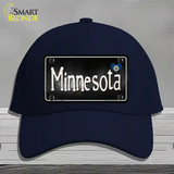 Minnesota Flag Script Novelty License Plate Hat Cotton / Navy