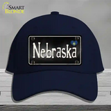 Nebraska Flag Script Novelty License Plate Hat Cotton / Navy