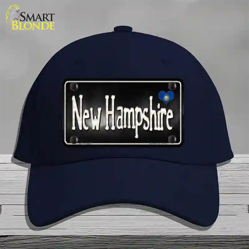 New Hampshire Flag Script Novelty License Plate Hat Cotton / Navy