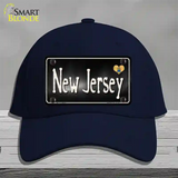 New Jersey Flag Script Novelty License Plate Hat Cotton / Navy