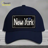 New York Flag Script Novelty License Plate Hat Cotton / Navy