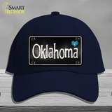 Oklahoma Flag Script Novelty License Plate Hat Cotton / Navy