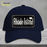 Rhode Island Flag Script Novelty License Plate Hat Cotton / Navy