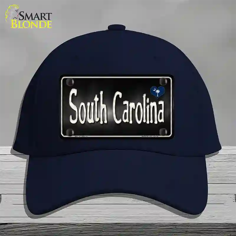 South Carolina Flag Script Novelty License Plate Hat Cotton / Navy