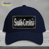 South Carolina Flag Script Novelty License Plate Hat Cotton / Navy