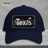 Texas Flag Script Novelty License Plate Hat Cotton / Navy