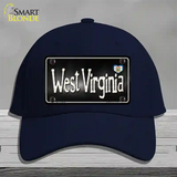 West Virginia Flag Script Novelty License Plate Hat Cotton / Navy