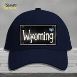 Wyoming Flag Script Novelty License Plate Hat Cotton / Navy