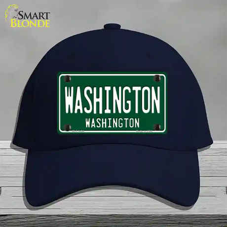 Washington Vintage Green Novelty License Plate Hat Cotton / Navy