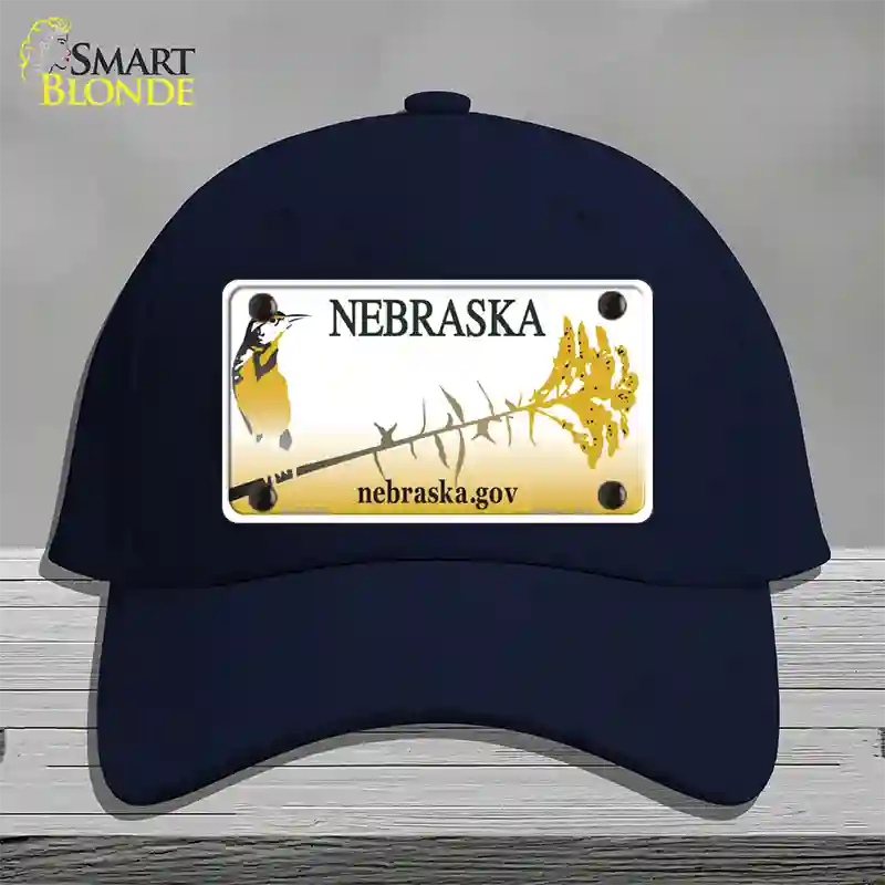 Nebraska Blank Novelty License Plate Hat Cotton / Navy