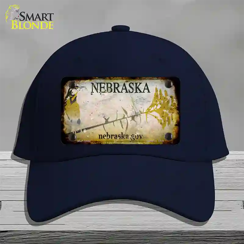 Nebraska Gov Rusty Blank Novelty License Plate Hat Cotton / Navy