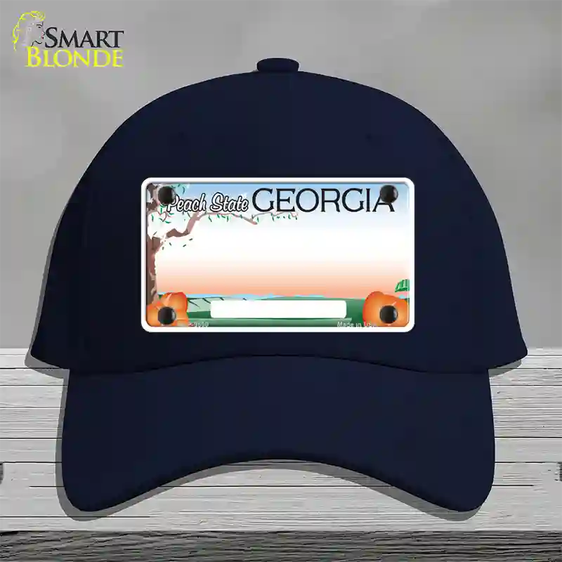 Georgia Peach Blank Novelty License Plate Hat Cotton / Navy