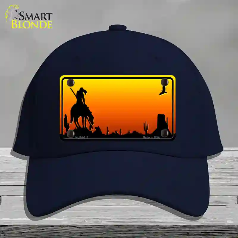 End Trail Blank Scenic Novelty License Plate Hat Cotton / Navy