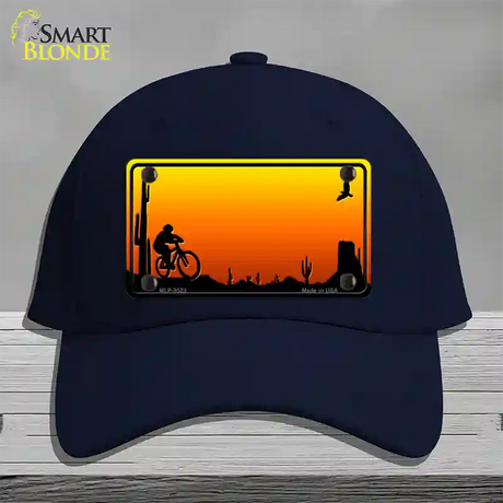 Biker Blank Scenic Novelty License Plate Hat Cotton / Navy