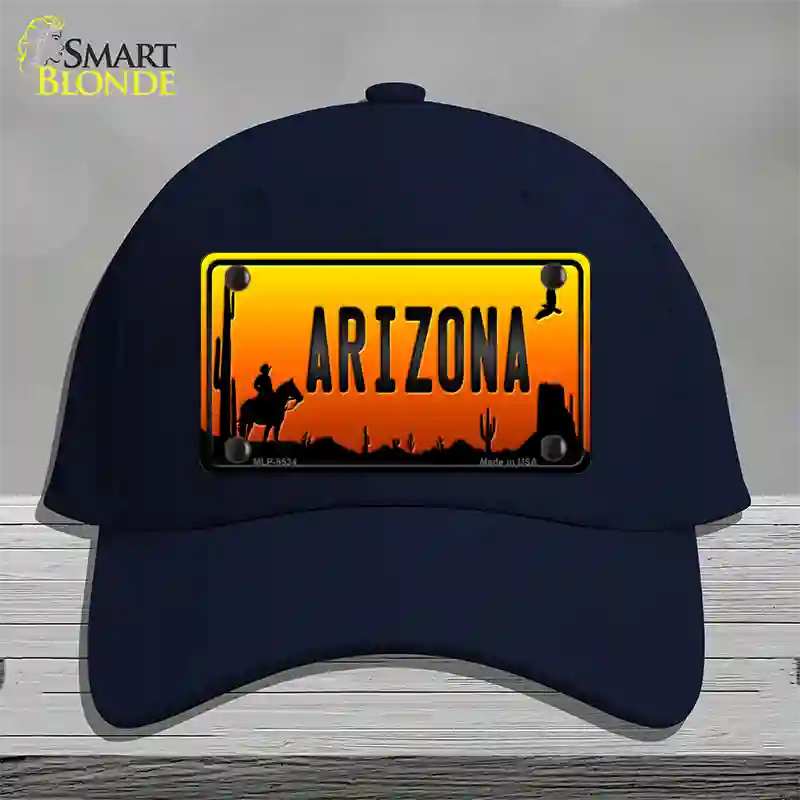 Cowboy Arizona Scenic Novelty License Plate Hat Cotton / Navy