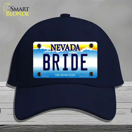 Bride Nevada Novelty License Plate Hat Cotton / Navy