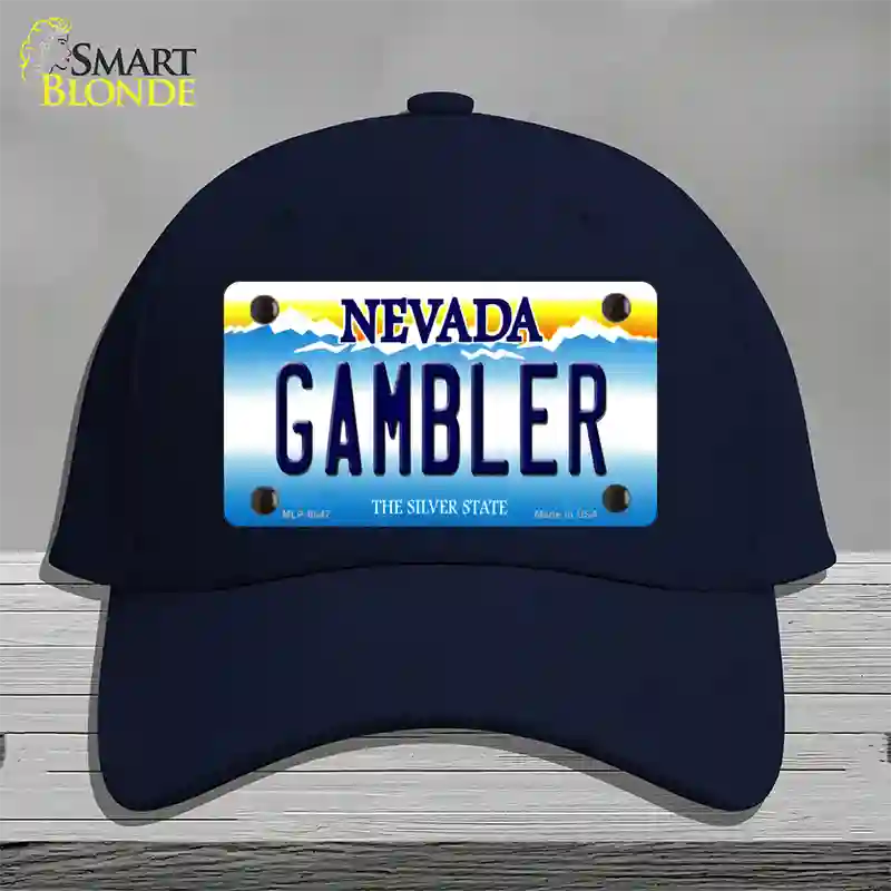 Gambler Nevada Novelty License Plate Hat Cotton / Navy