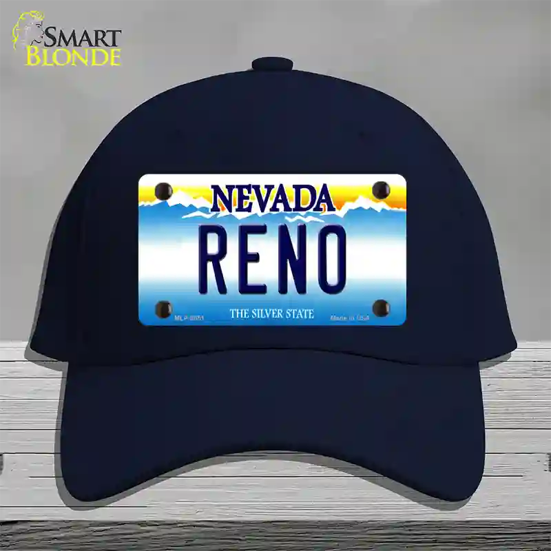 Reno Nevada Novelty License Plate Hat Cotton / Navy