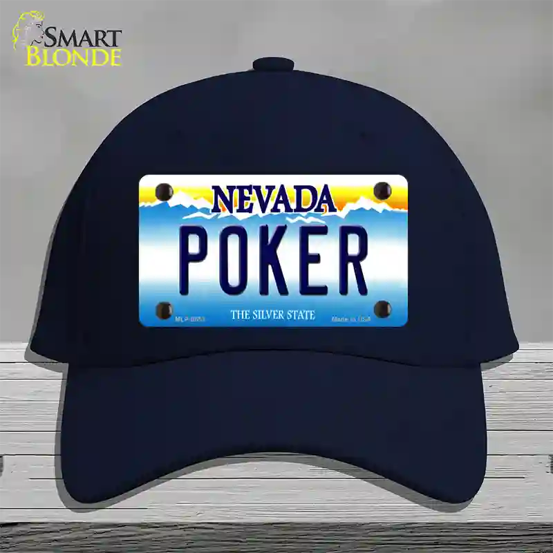 Poker Nevada Novelty License Plate Hat Cotton / Navy