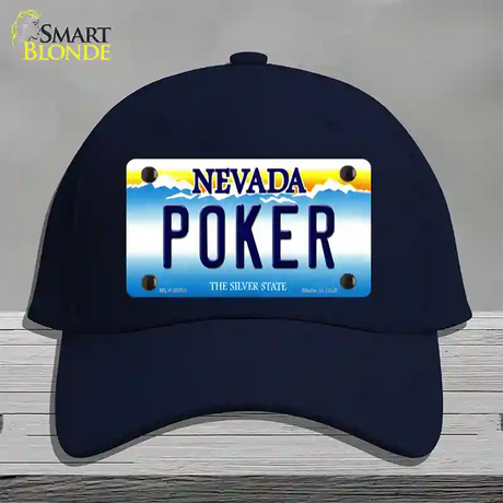 Poker Nevada Novelty License Plate Hat Cotton / Navy