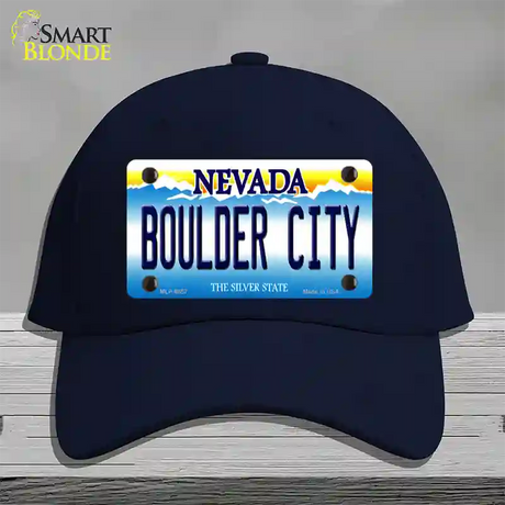 Boulder City Nevada Novelty License Plate Hat Cotton / Navy