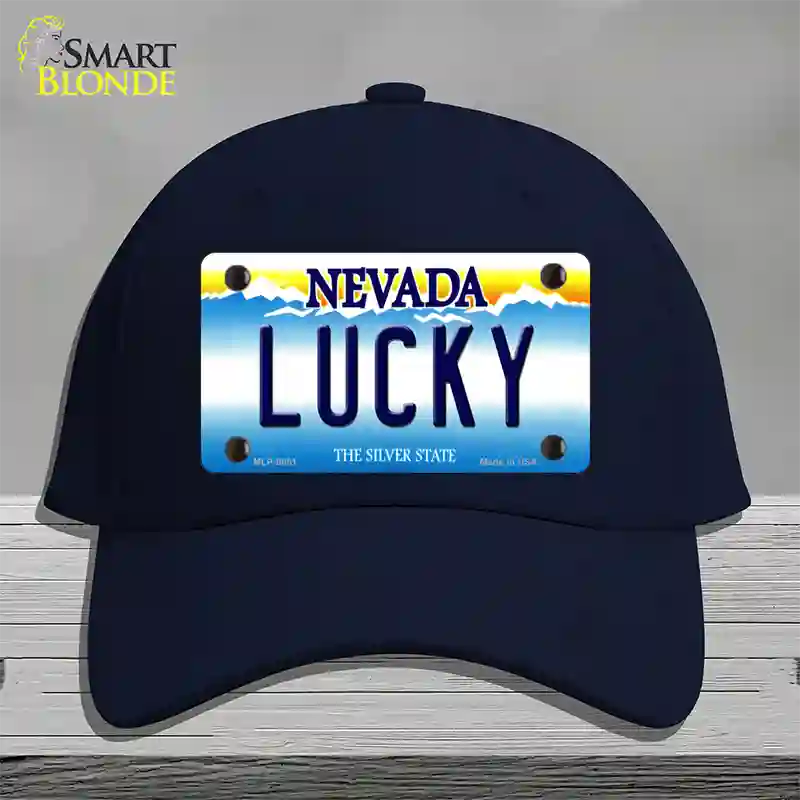 Lucky Nevada Novelty License Plate Hat Cotton / Navy