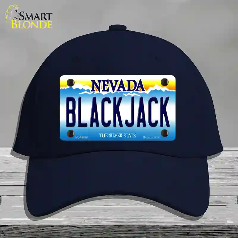 Black Jack Nevada Novelty License Plate Hat Cotton / Navy