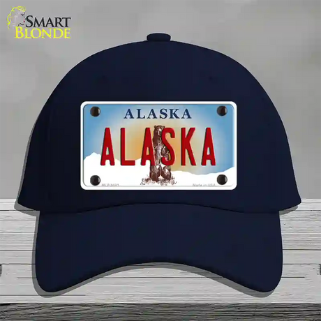 Alaska State Novelty License Plate Hat Cotton / Navy