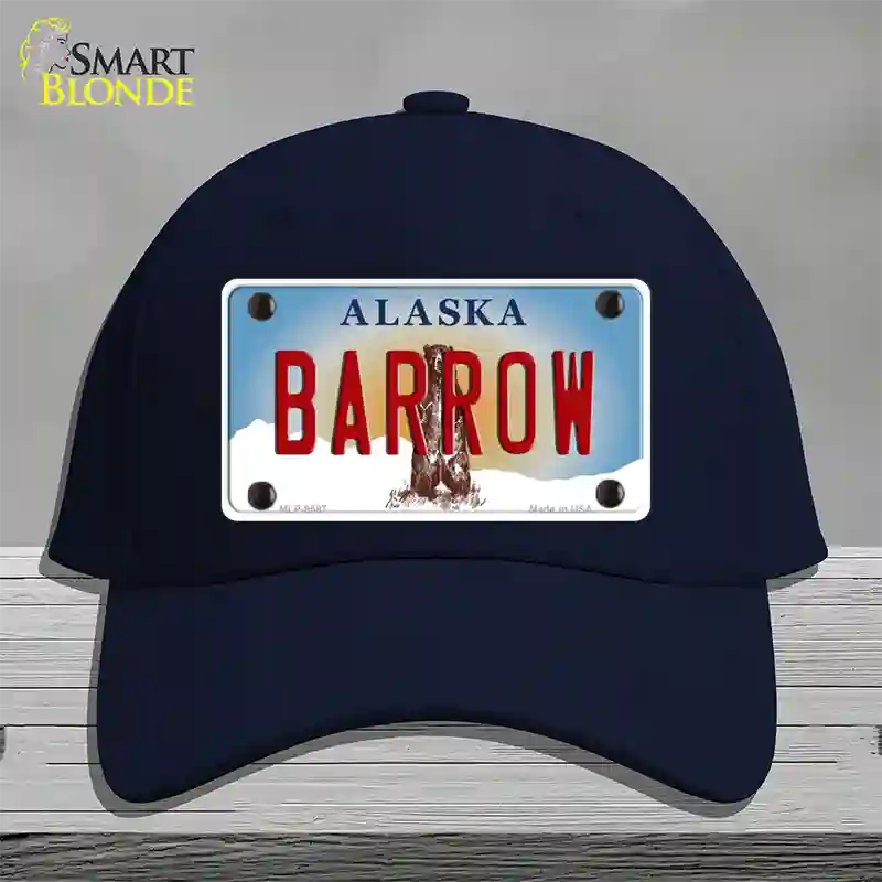 Barrow Alaska State Novelty License Plate Hat Cotton / Navy