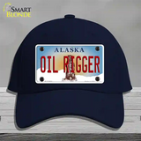 Oil Rigger Alaska State Novelty License Plate Hat Cotton / Navy