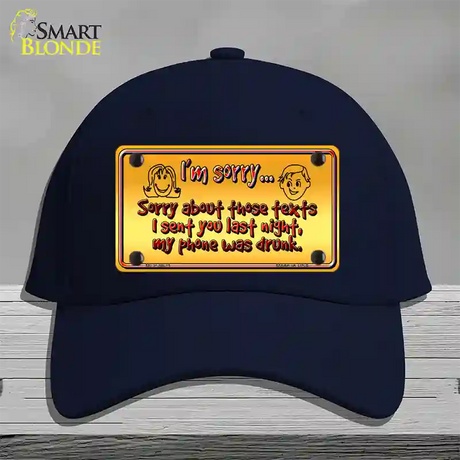 Phone Was Drunk Novelty License Plate Hat Cotton / Navy