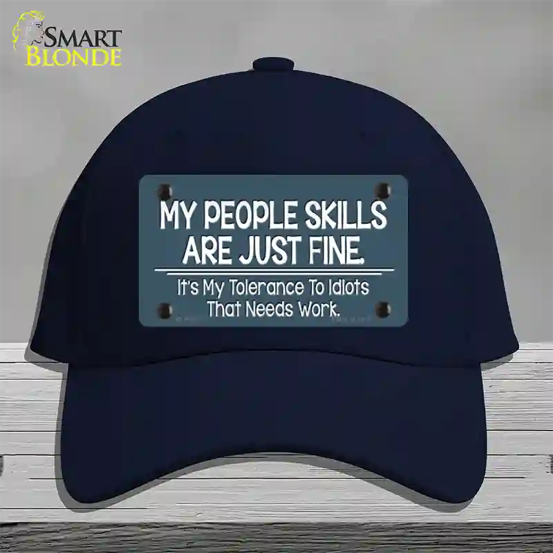 My People Skills Novelty License Plate Hat Cotton / Navy